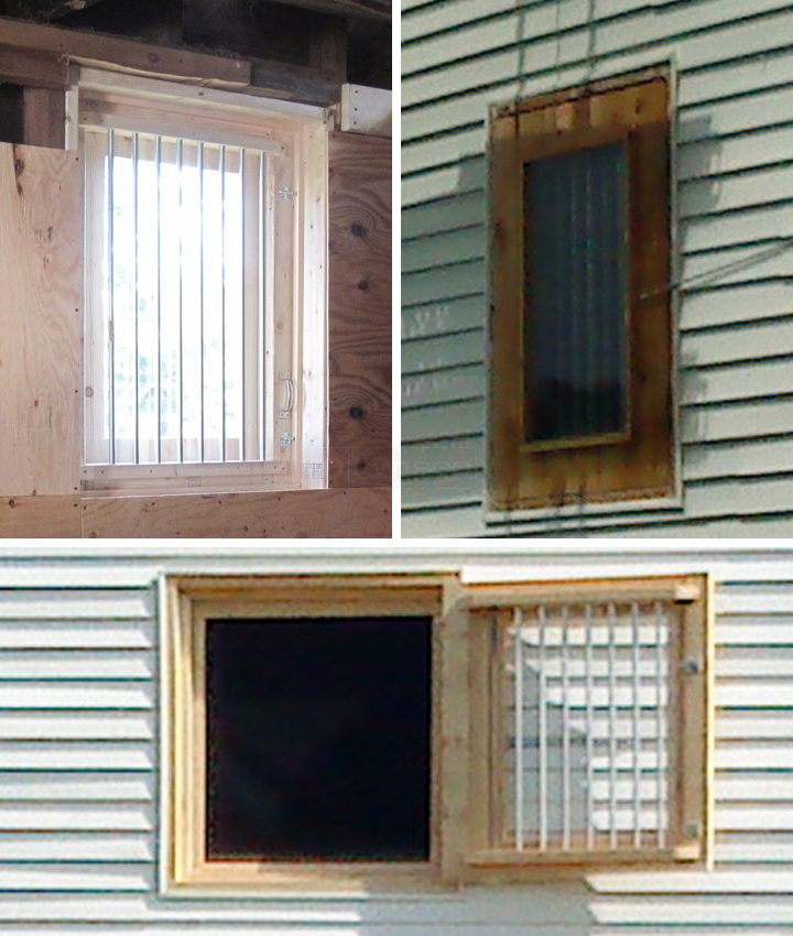 Barn window on horse stall.