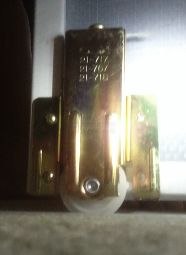 Existing sliding mirrored closet door roller.
