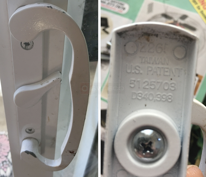 Thumb latch for 2265 sliding door handle