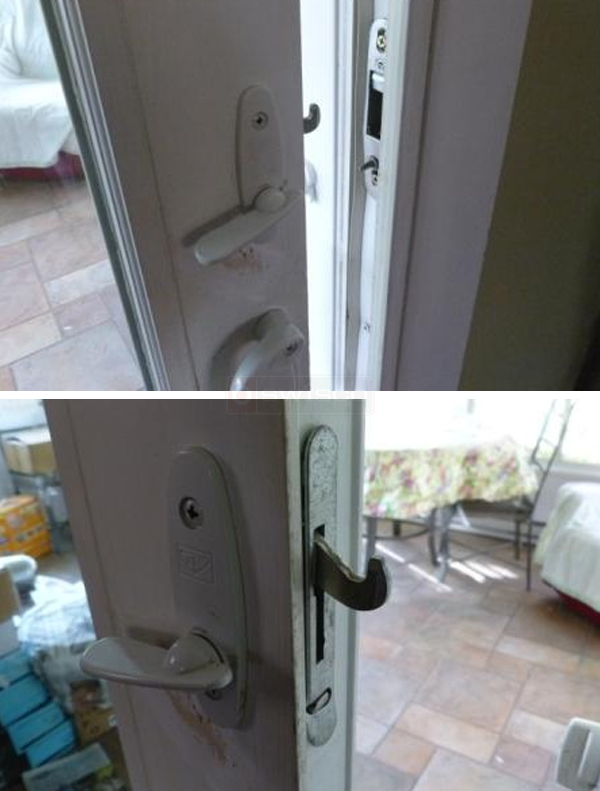 Existing sliding door lock.