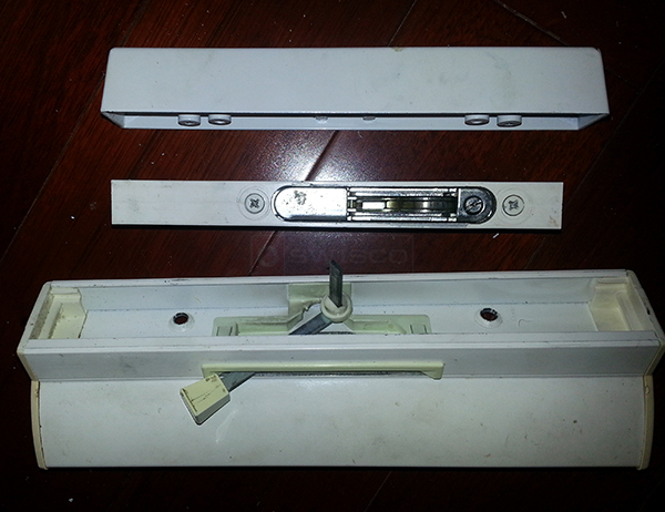 Existing patio glass door handle set.