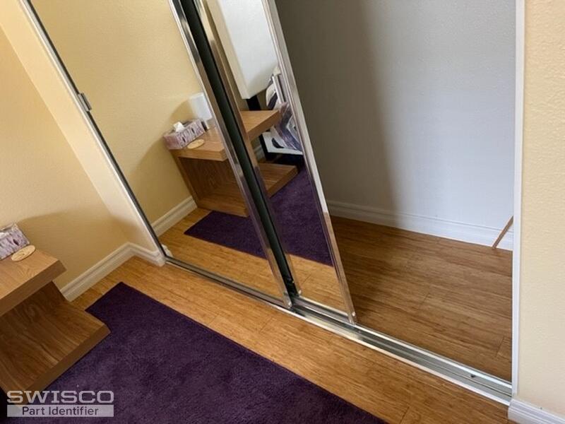 tracks and runners for installation of mirrored closet doors