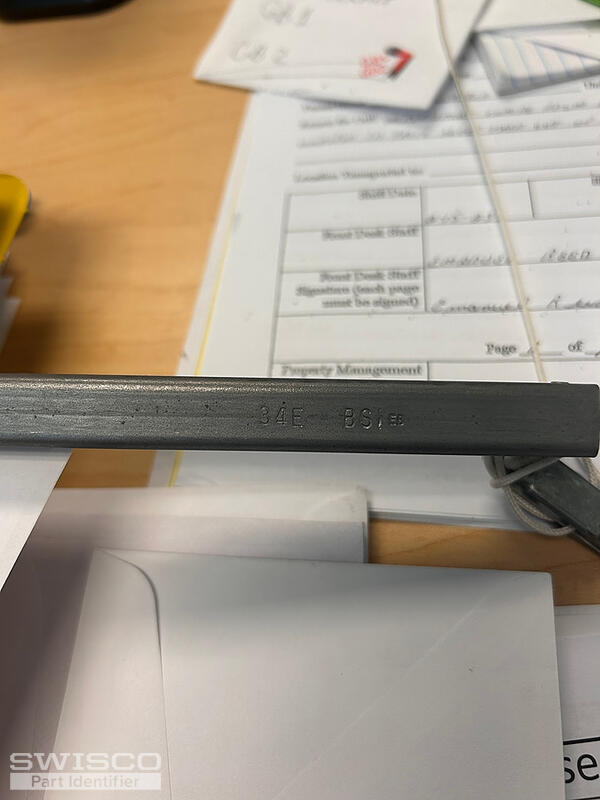 GBI window numbers on rail assembly
