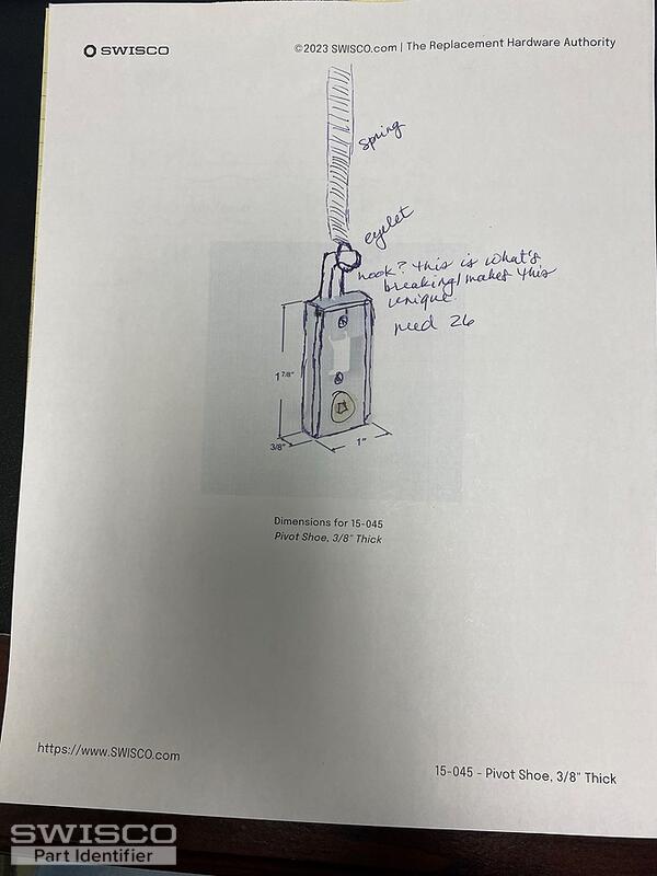 Pivot Shoe for Tilt In Window