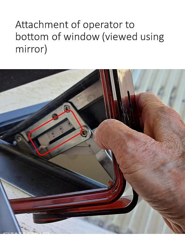 Attachment of operator to bottom of window