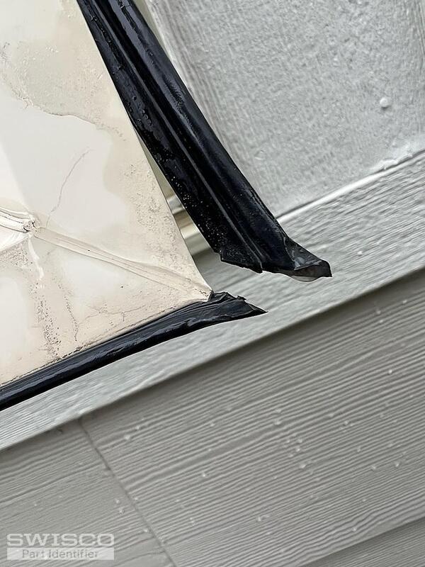 up close of the black weather stripping