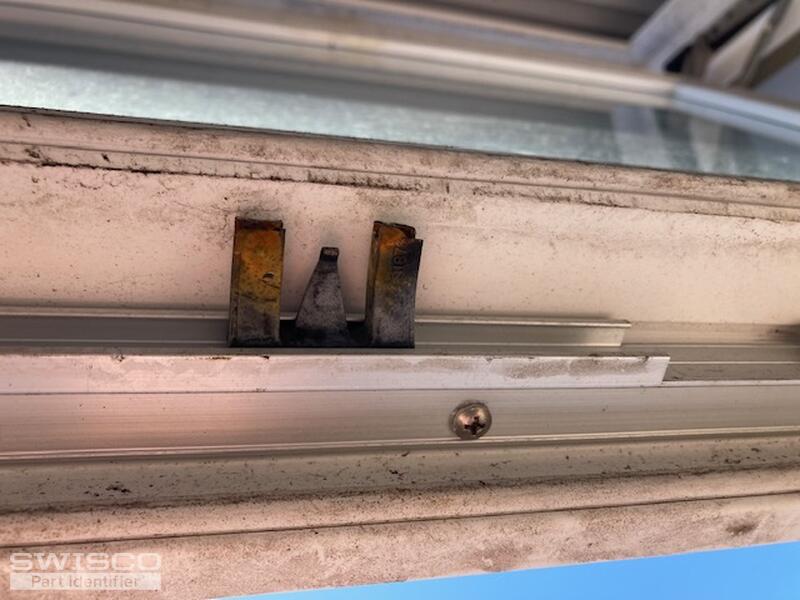 Awning window scissor and mounting hardware