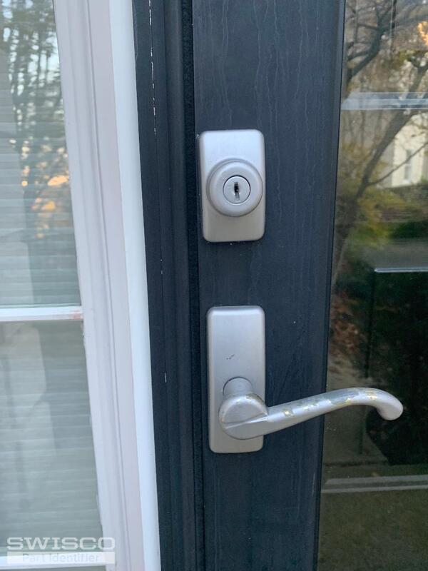 Storm door lock exterior