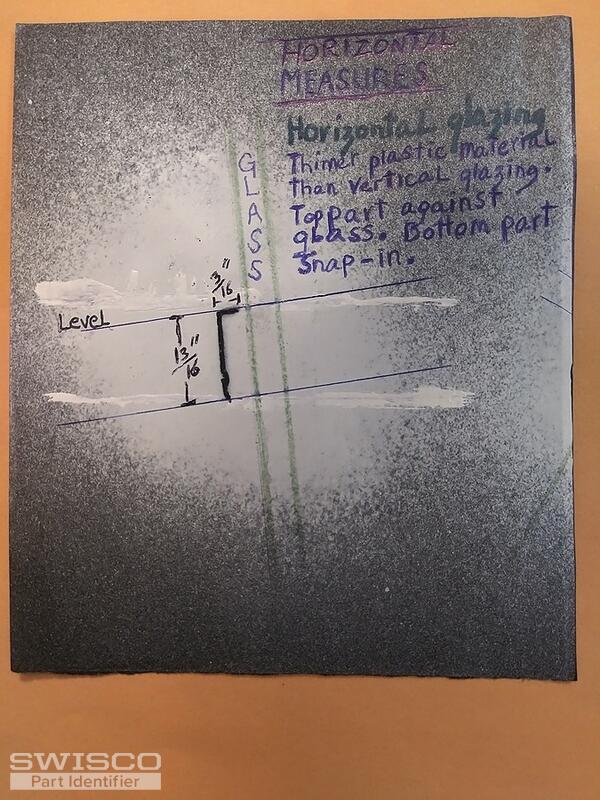 Horizontal. Glazing bead measurements