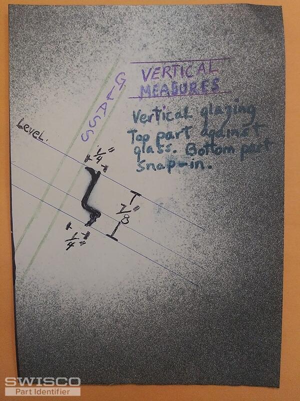 Vertical. Glazing bead measurements