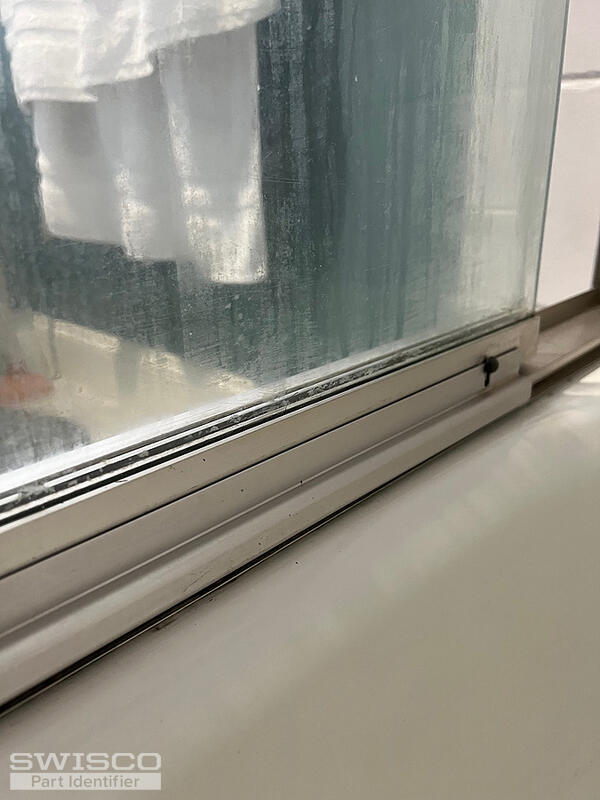 installed shower door rail