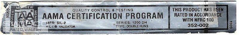 NORTH LIVING RM WINDOW REPAIR_MFG LABEL
