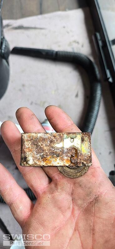 rusted roller assembly