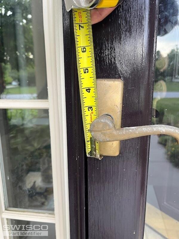 storm door handle measurment
