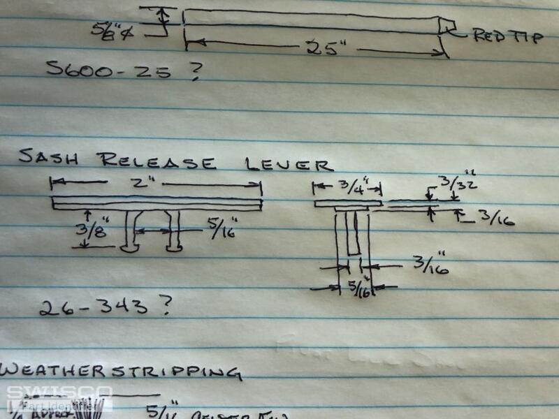 Sash Release Lever Dimensions