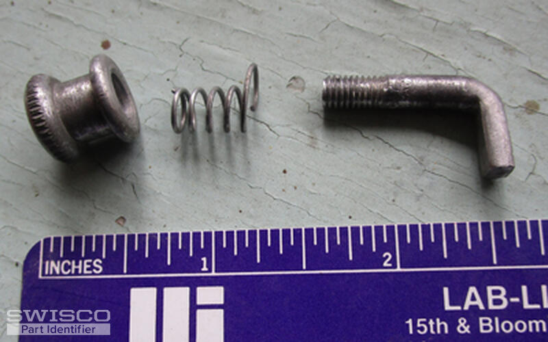 Aluminum catch disassembled