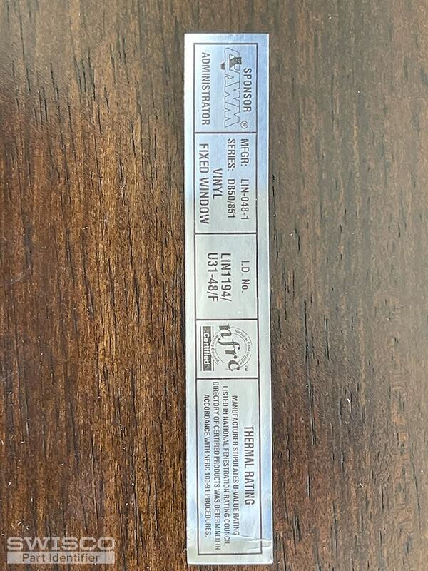 Window manufacturer sticker