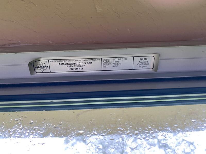Serial Number on window
