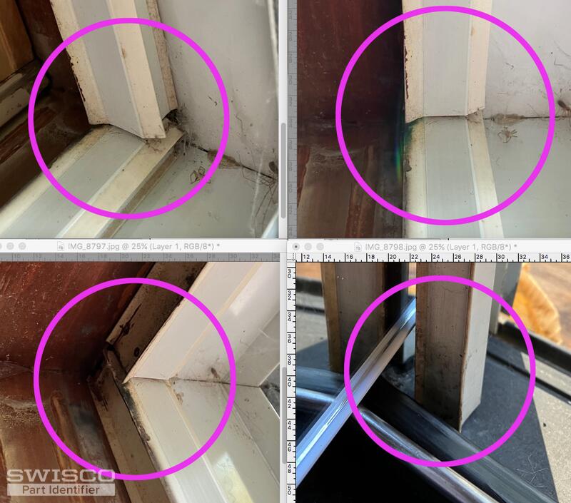 4 views of white weather stripping
