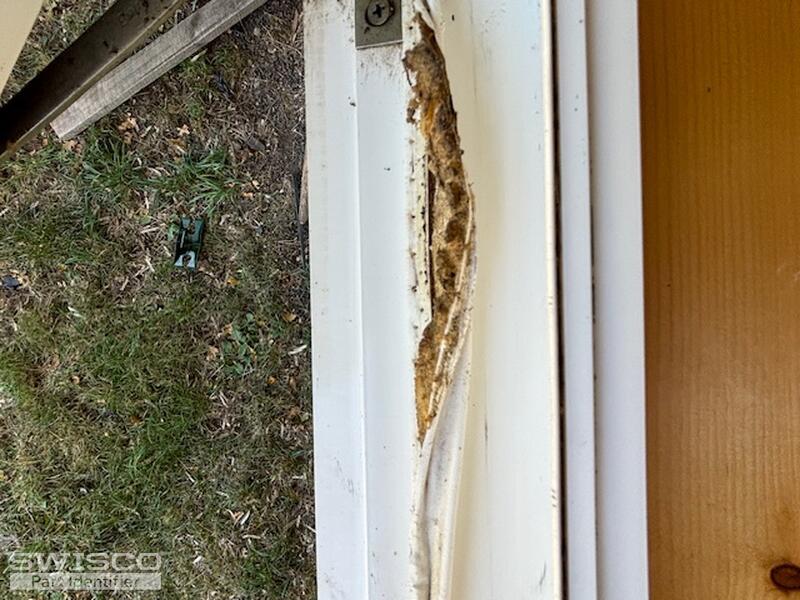 White Weatherproofing damaged