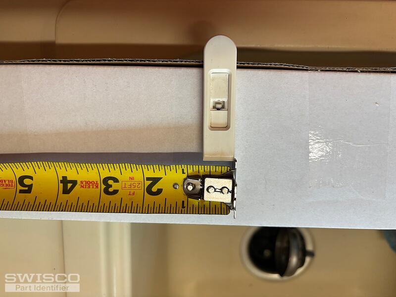 Width measurement of topside of broken (right) til