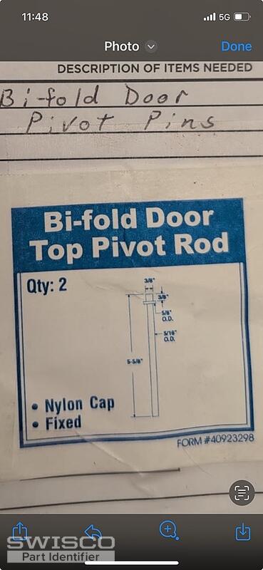Closet Bi-Fold Pivot Pin