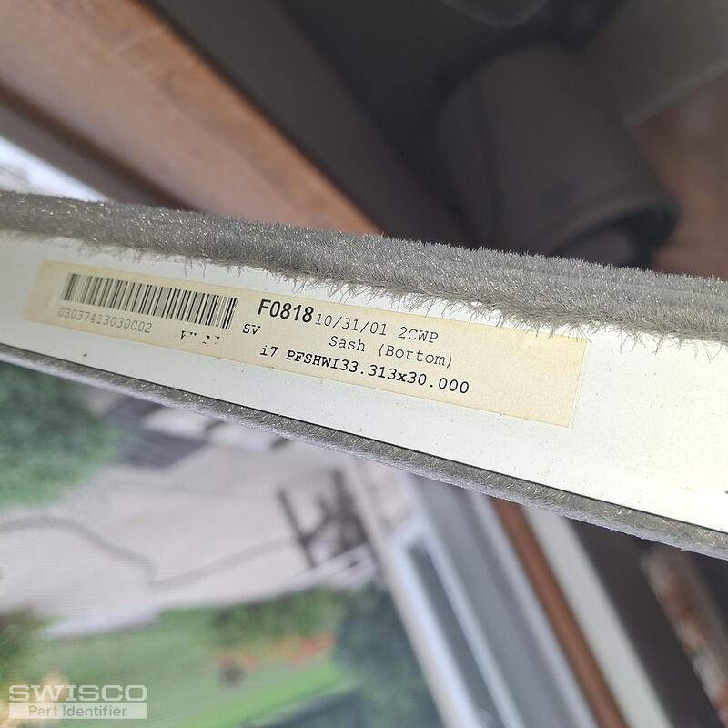 Simonton Profinish window label 2 bottom sash